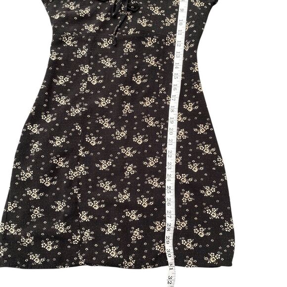 Aeropostale Size S peasant mini dress black white florals y2k style grunge boho - Picture 10 of 12